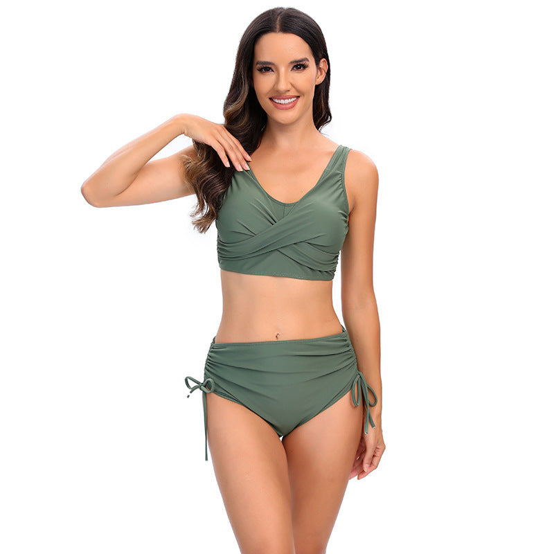 Ensemble de bikini taille haute pour femmes avec bretelles réglables R&B
