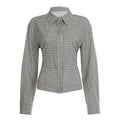 Chemisier à carreaux cintré pour femmes avec patte de boutonnage dissimulée et couture de taille formée Echo Archiv