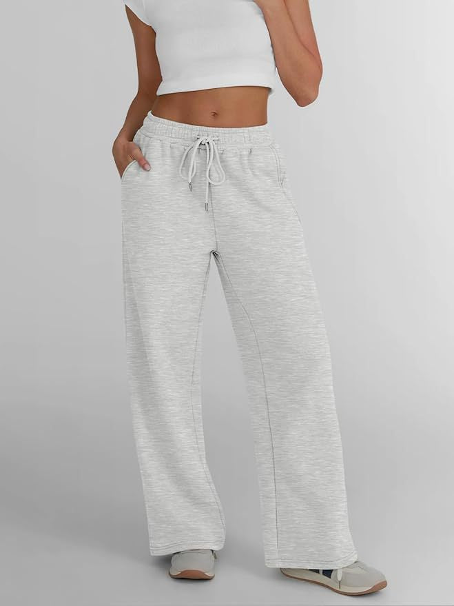 Pantalon de lounge large pour femmes avec taille élastique haute, cordon de serrage réglable et silhouette palazzo fluide Echo Archiv