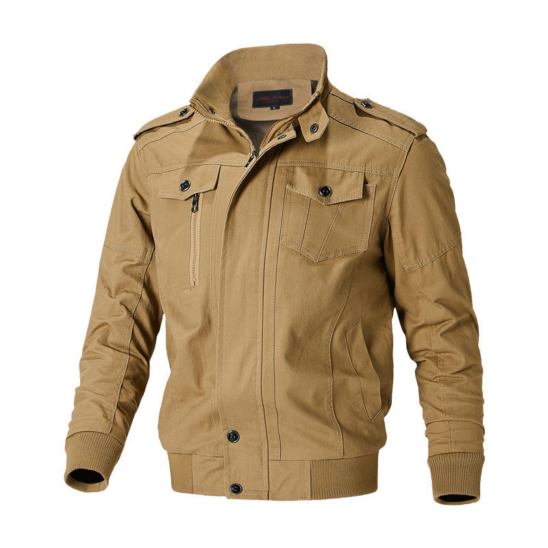 Veste bomber en toile robuste pour hommes au style field avec épaulettes, patte de boutonnage cachée et poches fonctionnelles Echo Archiv
