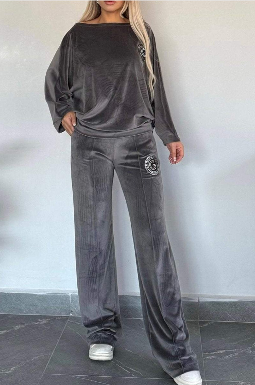 Ensemble de Loungewear Élegant en Velours Doux pour Femmes