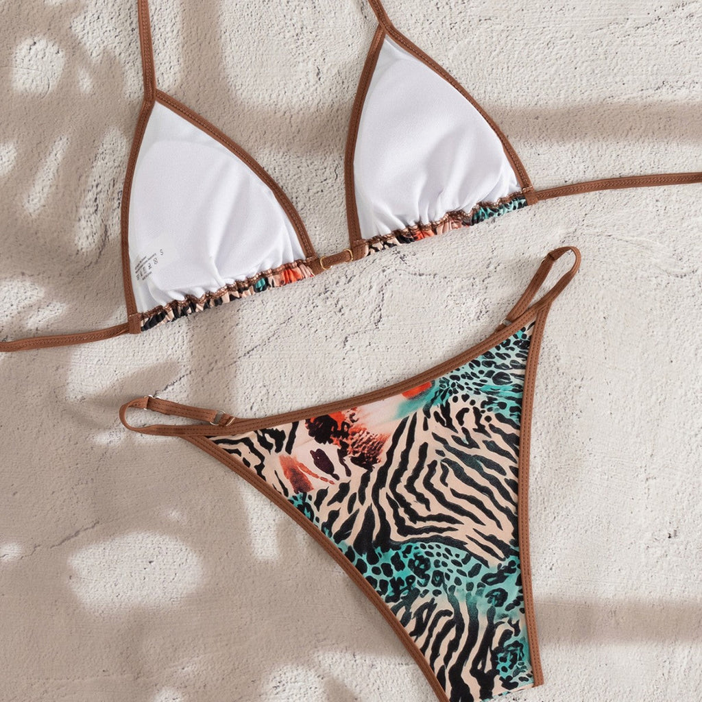 Bikini triangle pour femmes avec imprimé animal R&B
