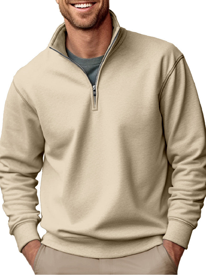 Sweat-shirt pour hommes à demi-zip avec col montant et doublure en polaire douce Echo Archiv