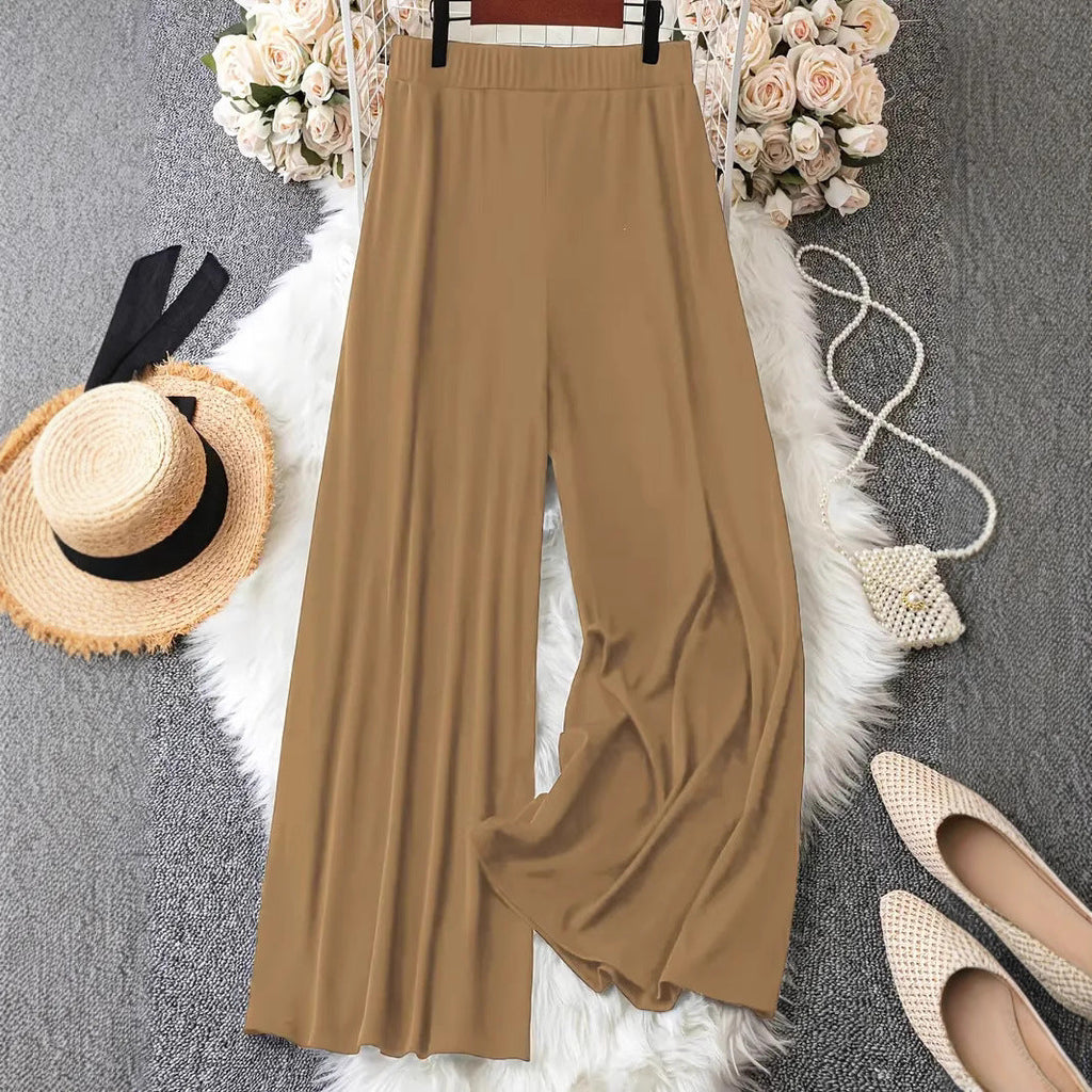 Pantalon Palazzo à Taille Haute et Jambes Amples avec Détails Boutonnés Echoarchiv