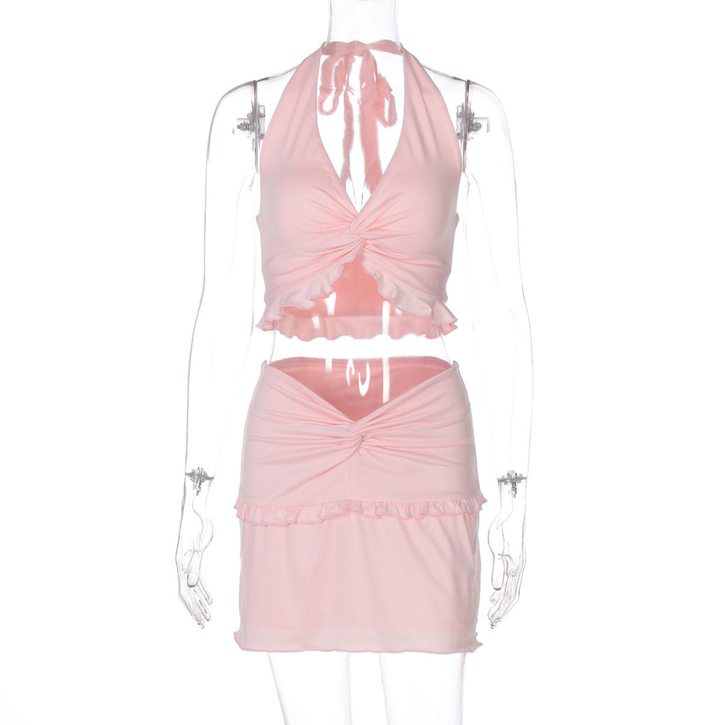 Ensemble Top Court et Mini-Jupe Femme R&B