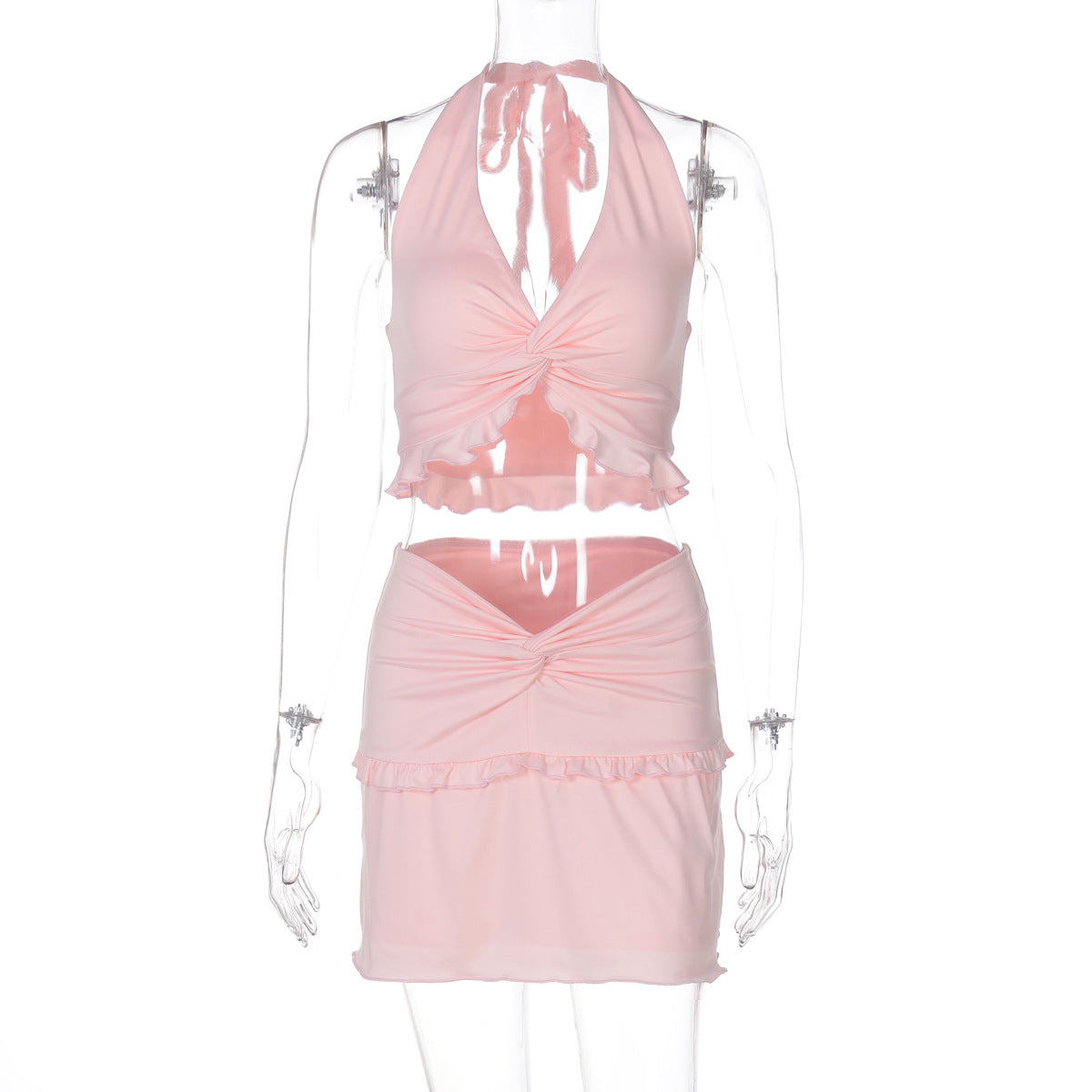 Ensemble Top Court et Mini-Jupe Femme R&B