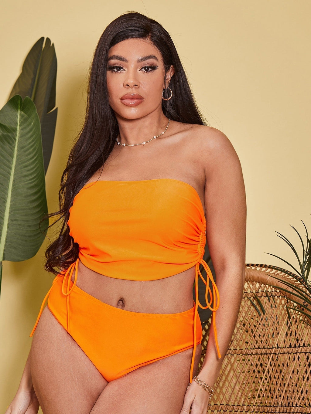 Ensemble de tankini pour femmes avec top enroulé ajustable et shorts taille haute R&B