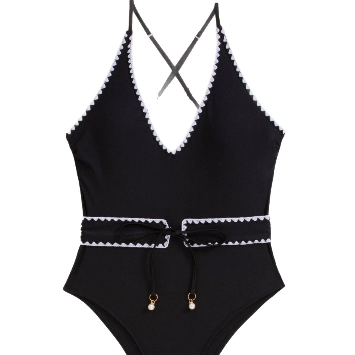 Maillot de bain élégant et tendance pour femmes avec décolleté en V profond et détail de ceinture Echo Archiv
