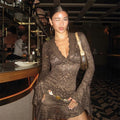 Robe en dentelle pour femmes avec volants élégants R&B
