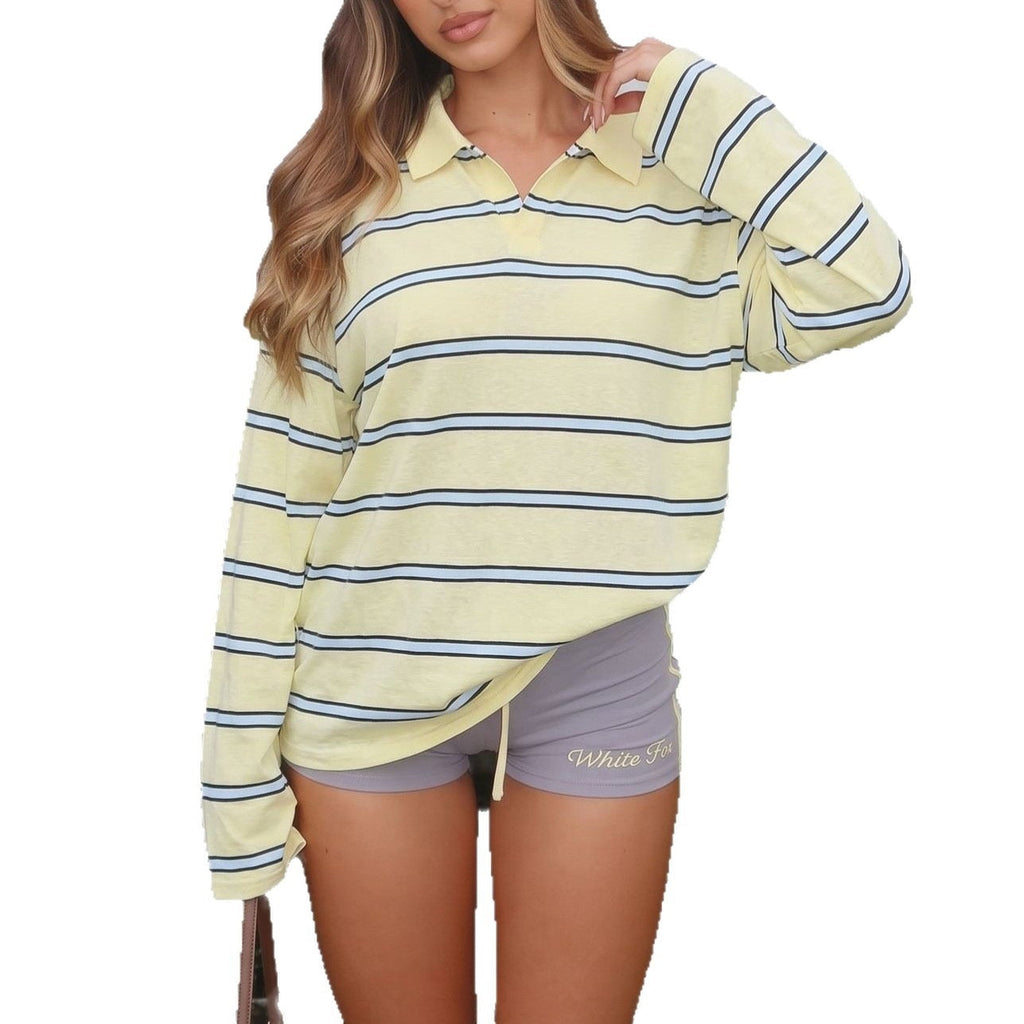 T-shirt polo oversize pour femmes à rayures Echoarchiv
