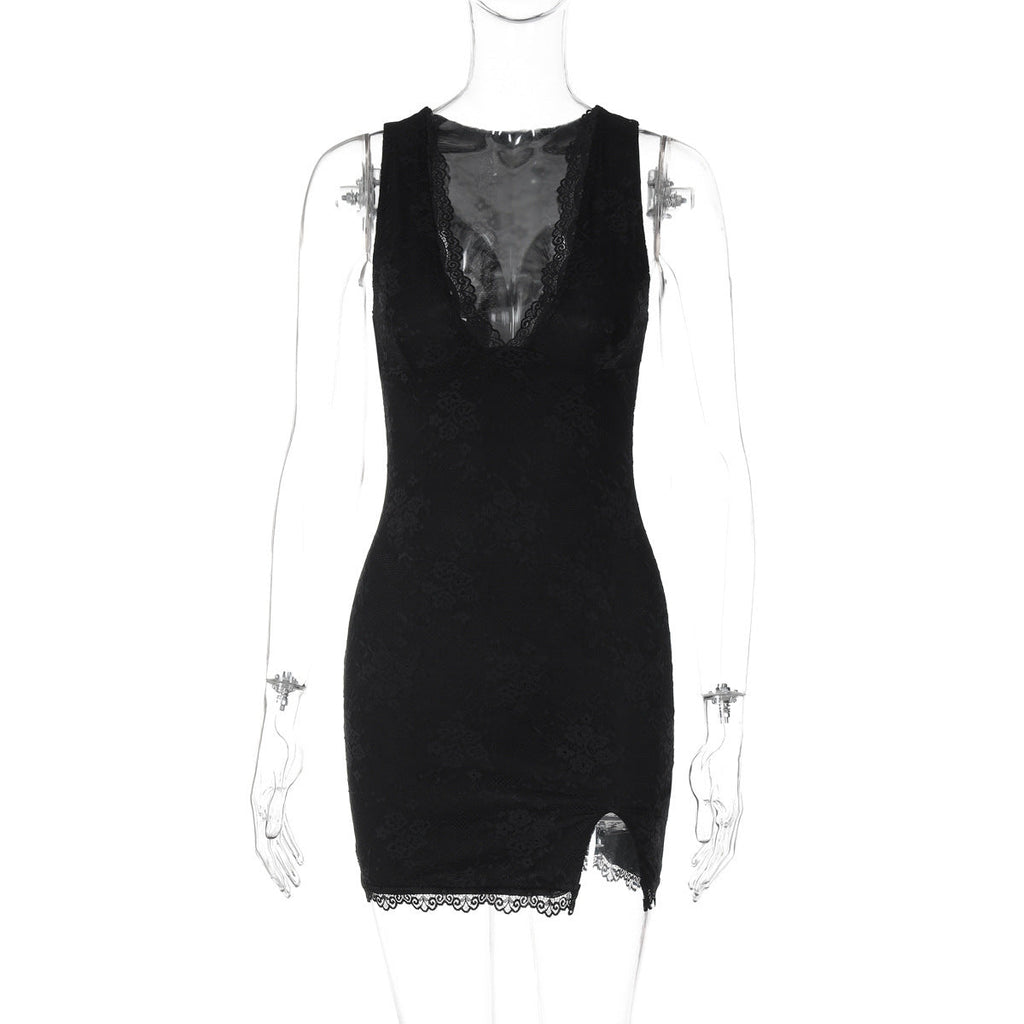 Robe en dentelle flatteuse pour femmes avec décolleté en V et détails délicats Heidi-Mode
