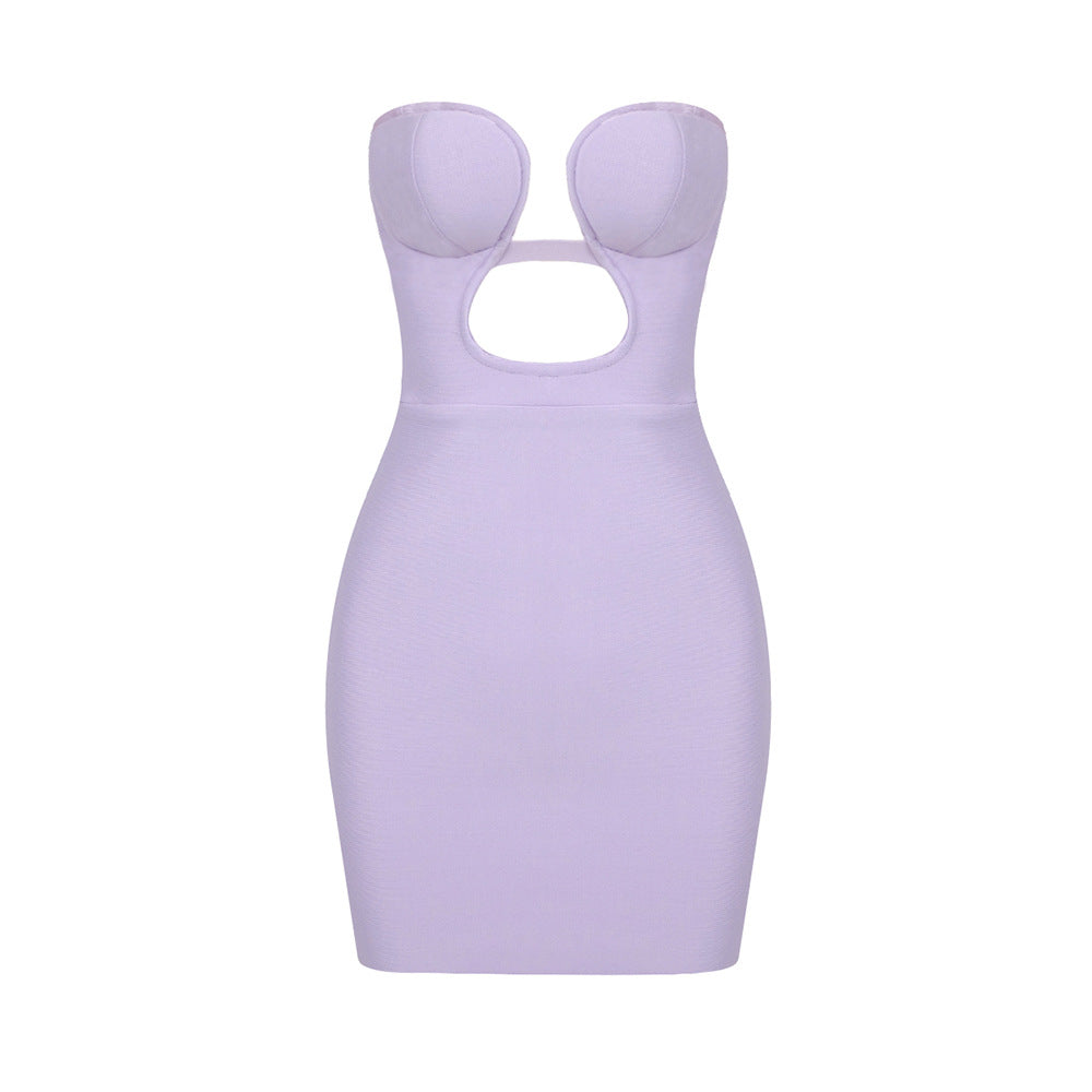 Robe ajustée pour femmes avec design sans épaules et découpes raffinées Heidi-Mode