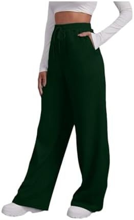 Pantalon lounge palazzo taille haute large pour femmes avec ceinture élastique confortable, cordon de serrage et poches latérales Echo Archiv