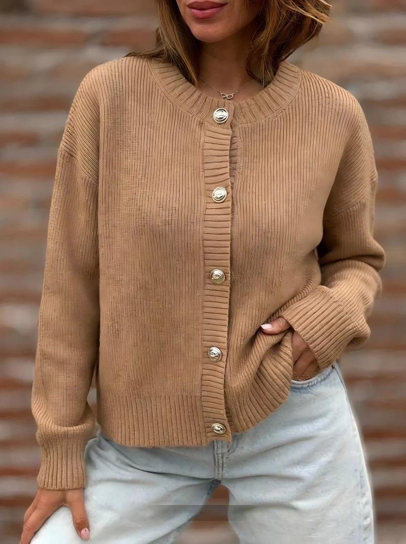 Veste en tricot stylée pour femmes avec fermeture à boutons