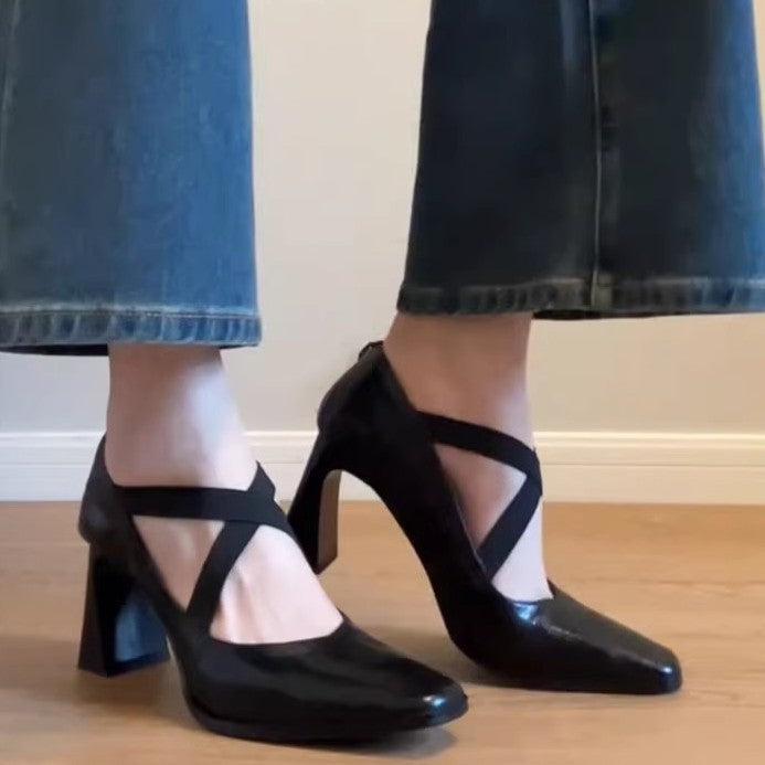 Pompes Slingback élégantes pour femmes avec un design de sangle à la mode et un confort de talon bloc R&B
