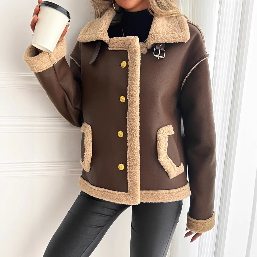 Veste en Teddy pour Femmes à la Mode