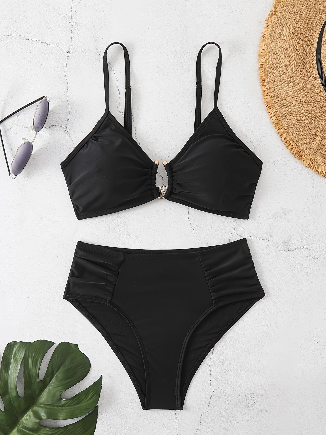 Ensemble de bikini taille haute pour femmes avec un design de volants raffiné R&B