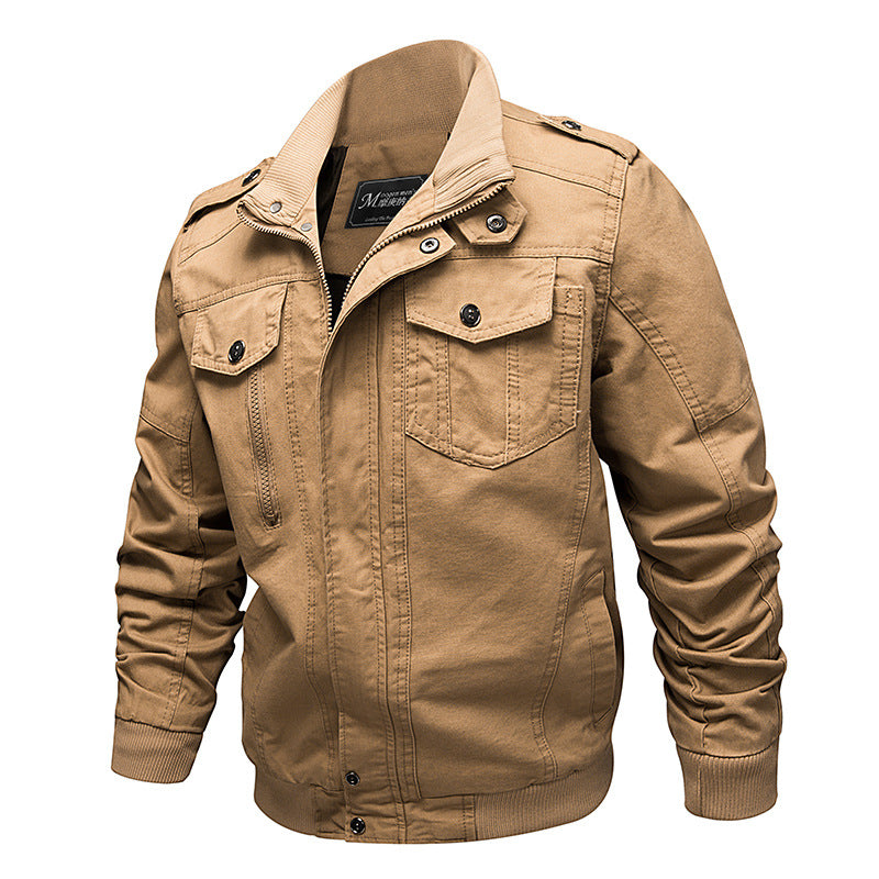 Veste de vol en toile renforcée pour hommes avec épaulettes, poches poitrine à rabat et taille élastique Echo Archive
