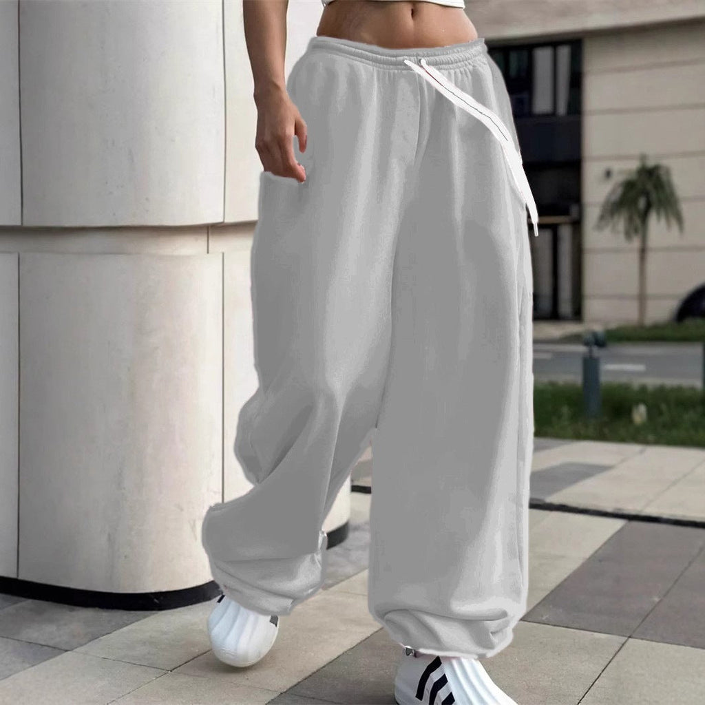 Pantalon de jogging large pour femmes avec ceinture confort haute, cordon de serrage et poignets élastiques Echo Archiv