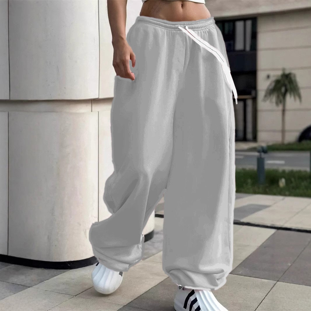 Pantalon de jogging large pour femmes avec ceinture confort haute, cordon de serrage et poignets élastiques Echo Archiv