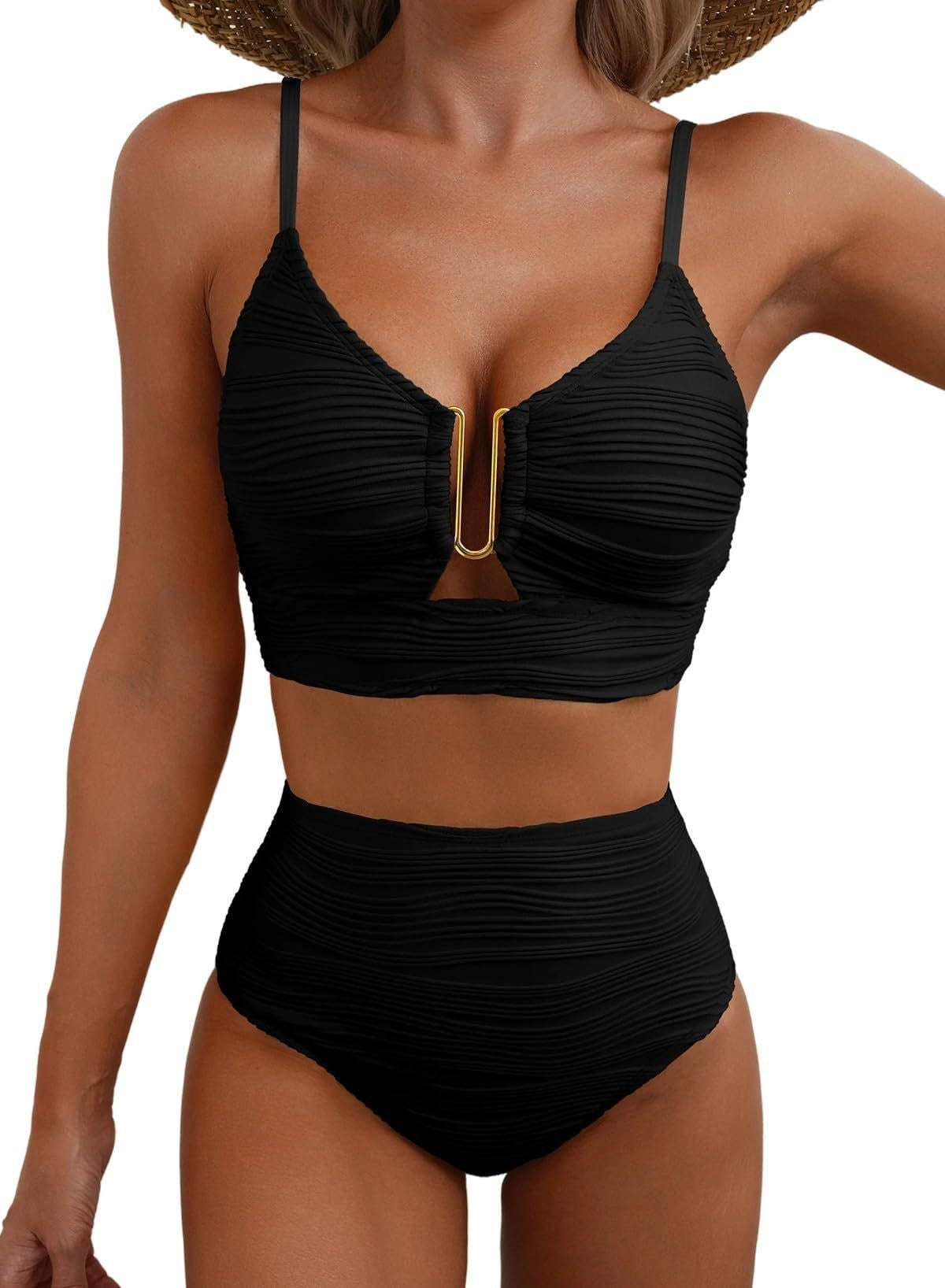 Bikini Femme Taille Haute avec Fronces R&B