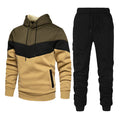 Ensemble athleisure pour hommes avec capuche en chevron, sweat à capuche en polaire et pantalon de jogging fuselé Echo Archiv