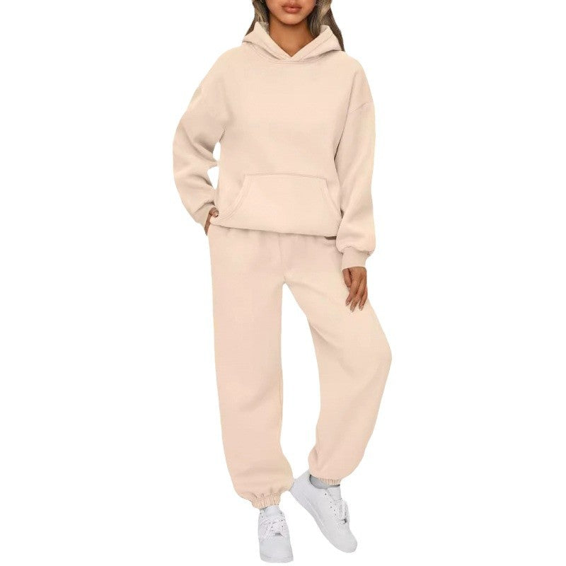 Ensemble de sweat à capuche oversize pour femmes et pantalon de jogging en polaire avec poche kangourou Echo Archiv