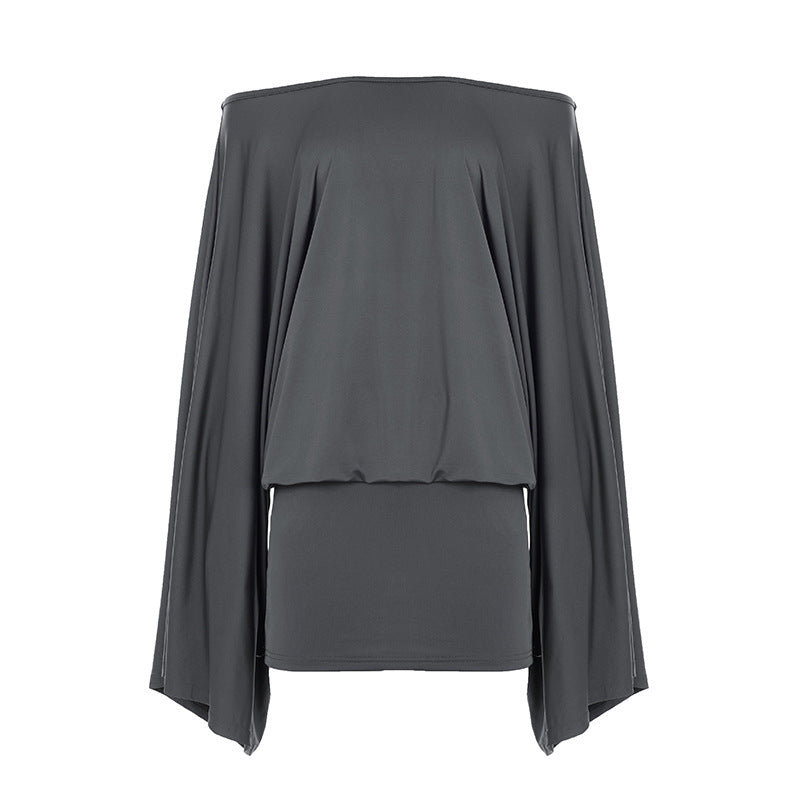 Top blouson drapé sans manches pour femmes avec manches chauve-souris larges et taille cintrée Echo Archiv