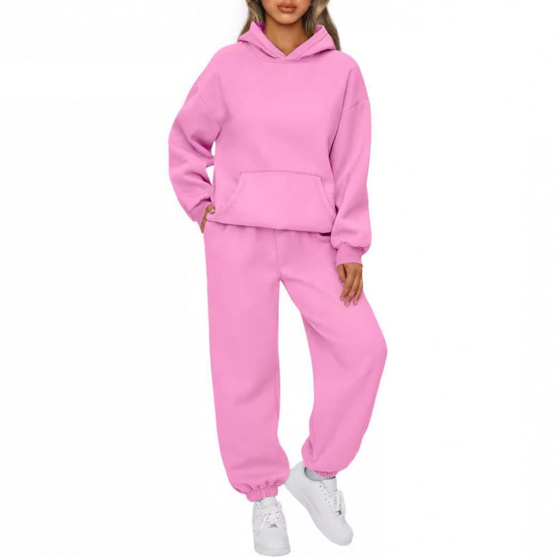 Ensemble de sweat à capuche oversize pour femmes et pantalon de jogging en polaire avec poche kangourou Echo Archiv