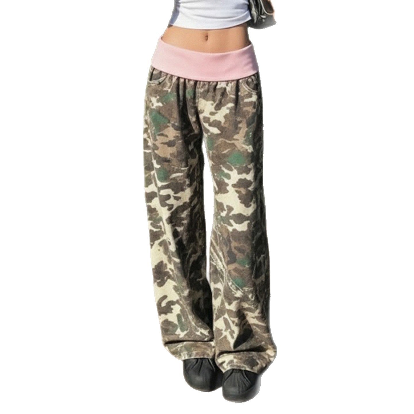 Pantalon de lounge pour femmes avec taille élastique, motif camouflage et confort extensible Echo Archiv
