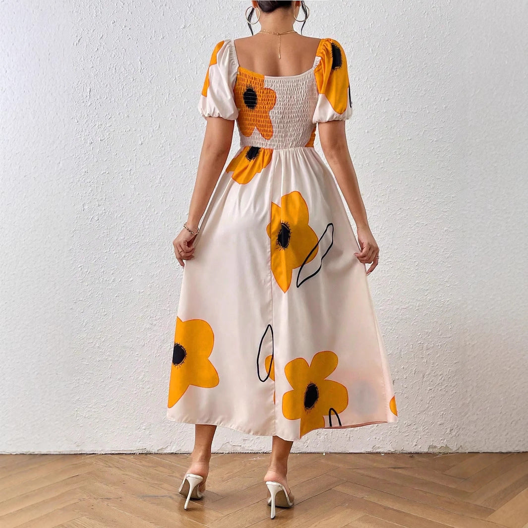 Robe d'été ornée de fleurs pour femmes R&B