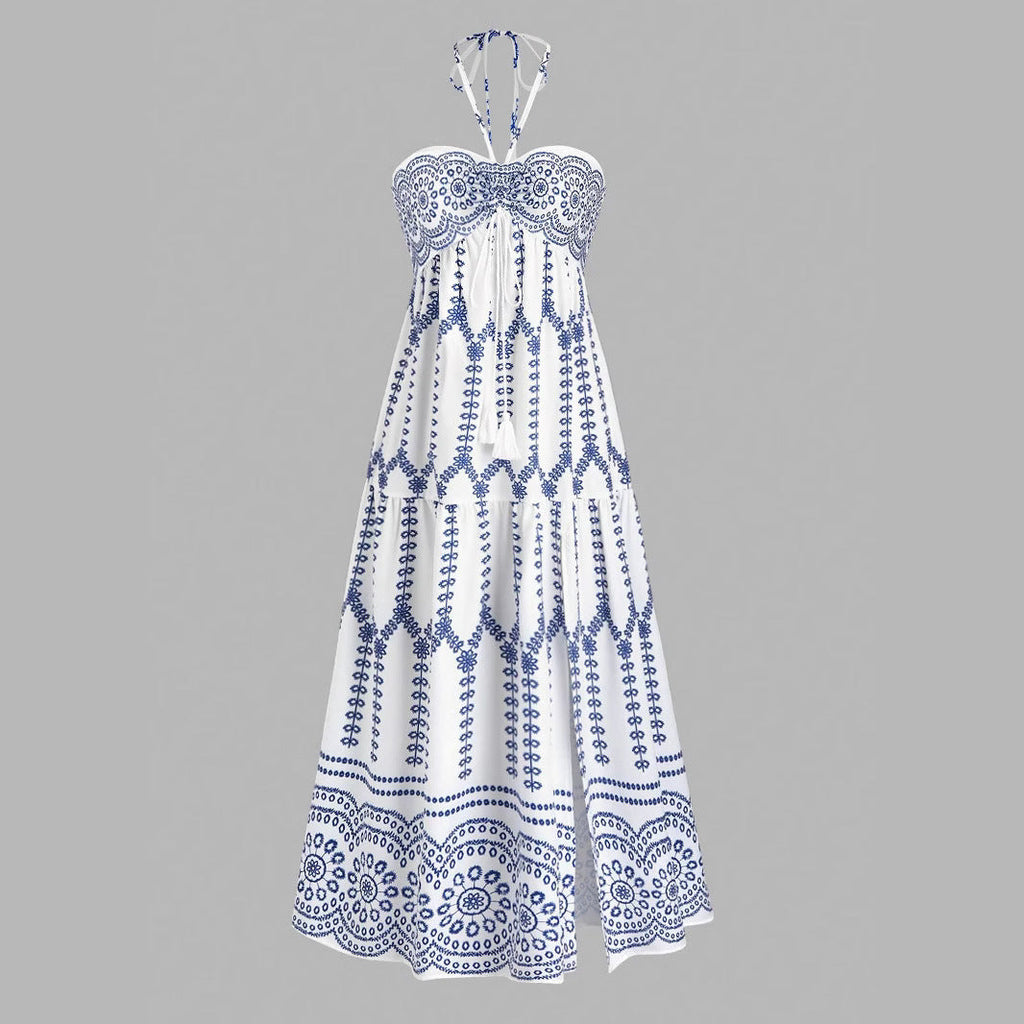 Robe Maxikleid Boho Femme avec Bretelles R&B