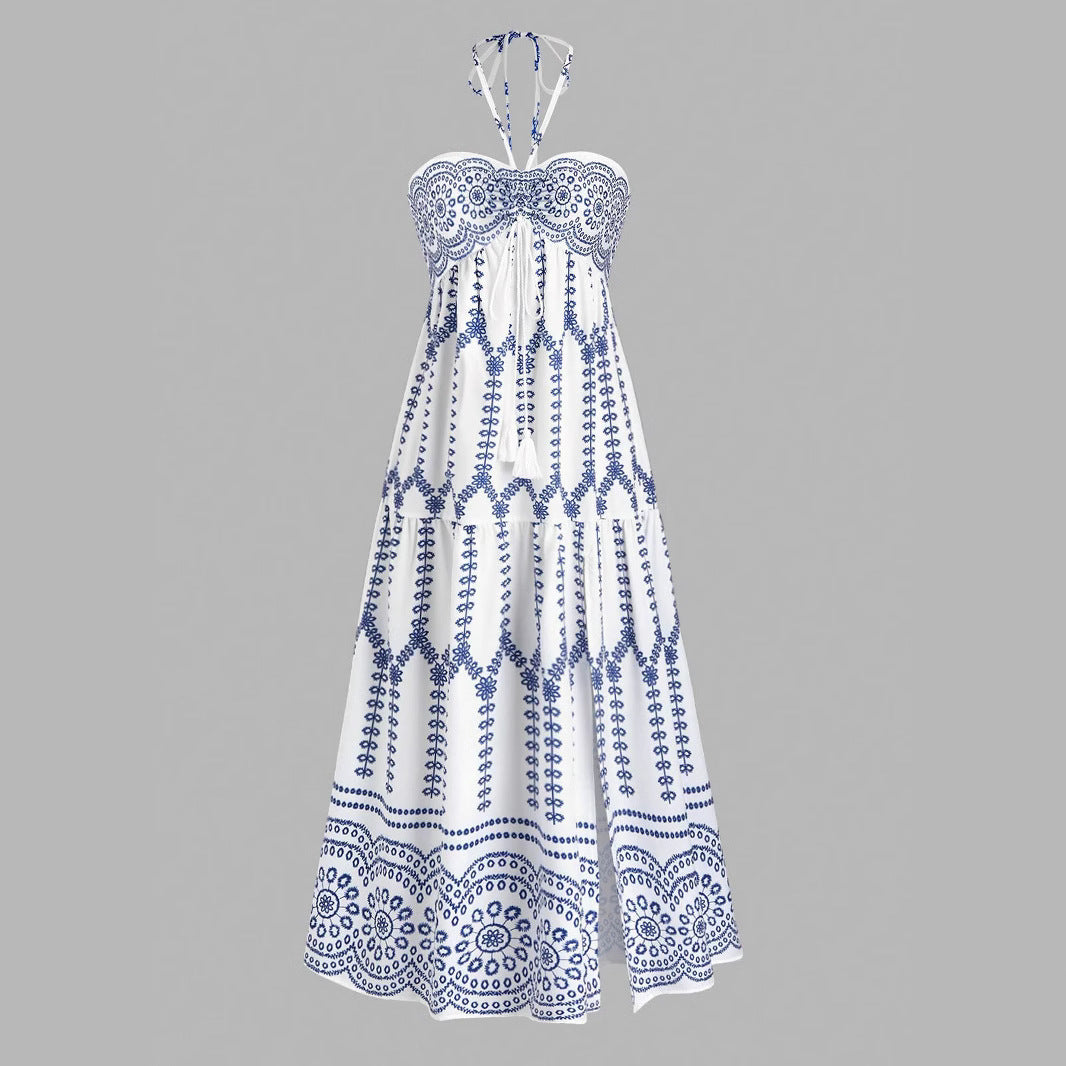 Robe Maxikleid Boho Femme avec Bretelles R&B