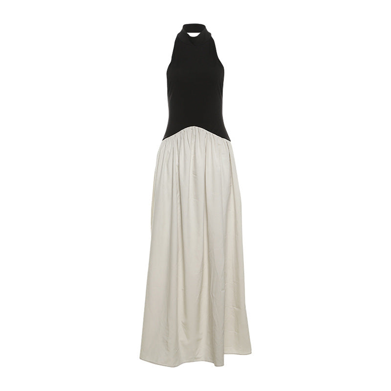 Robe Maxidame Élégante avec un Design Haut Fermé et Deux Détails de Couleur Heidi-Mode