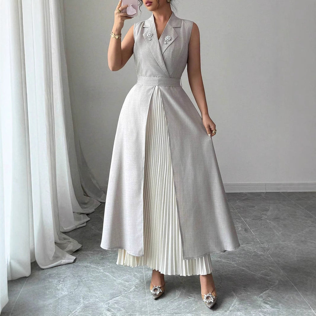 Robe Élégante pour Femmes avec Détails Plissés R&B
