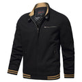 Blouson urbain pour hommes avec col montant contrasté, bords-côtes rayés et fermeture éclair sur la poitrine Echo Archiv