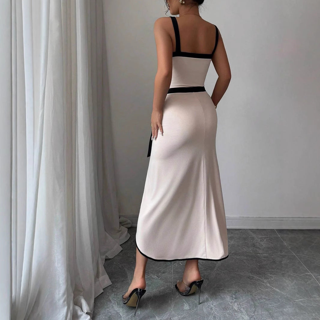 Robe portefeuille élégante pour femmes avec fente profonde et ceinture à la taille R&B