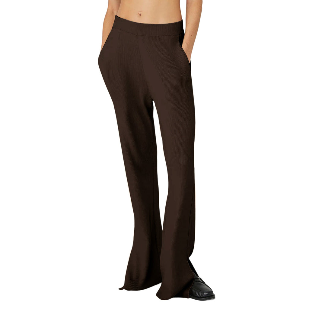 Pantalon de lounge pour femmes avec taille élastique, poches latérales et fente sur le bas Echo Archiv