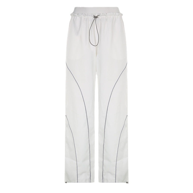Pantalon de sport ample pour femmes avec cordon de serrage, design de coutures contrastées et cordons ajustables Echo Archiv