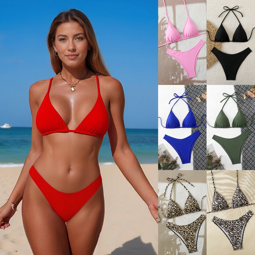 Bikini triangle pour femmes avec une taille haute R&B