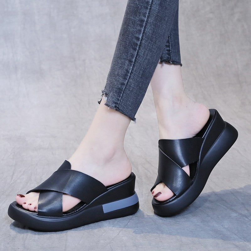 Pantolettes à talon compensé pour femmes avec semelle confortable et design élégant de R&B