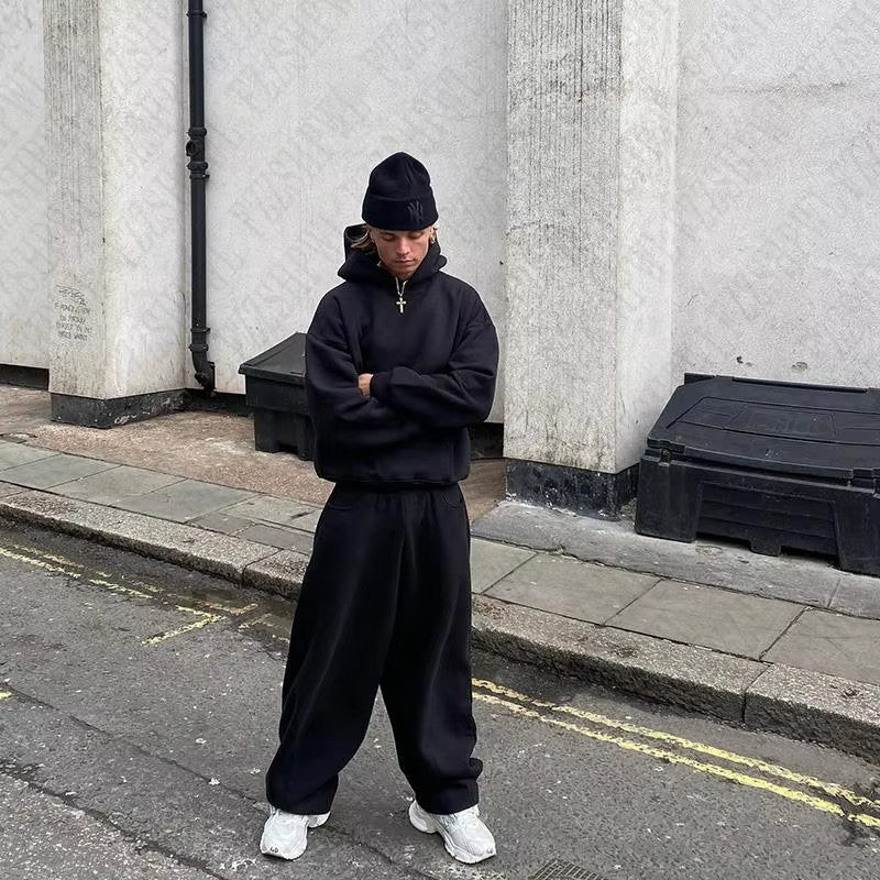 Homme nan urbaner Boxy-Hoodie avec corps raccourci, épaule tombante et doublure en molleton doux Echo Archiv