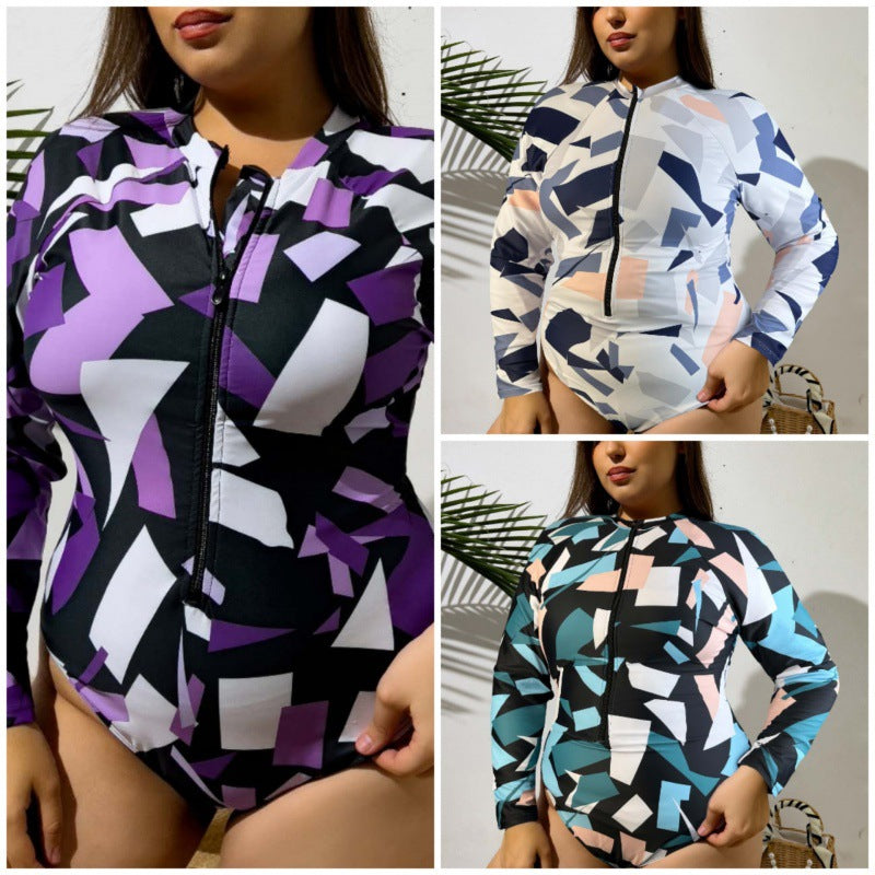 Maillot de bain à manches longues pour femmes avec design moderne Echo Archiv