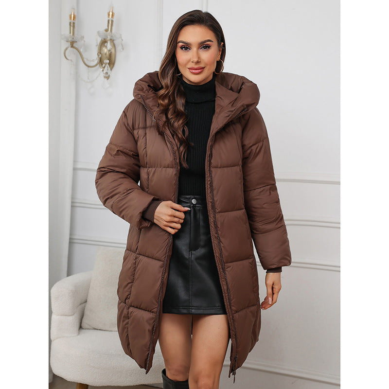 Parka thermique A‑ligne cintrée pour femmes avec capuche et zip à double sens Echo Archiv