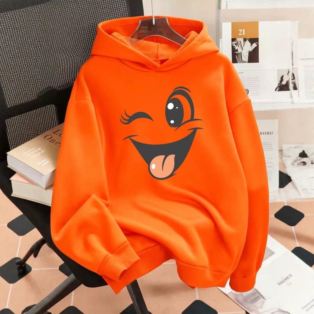 Sweat à capuche amusant pour femmes avec un design emoji unique Echoarchiv