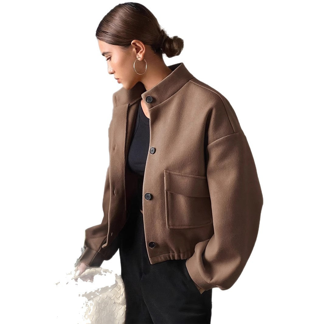 Veste courte à col montant pour femmes