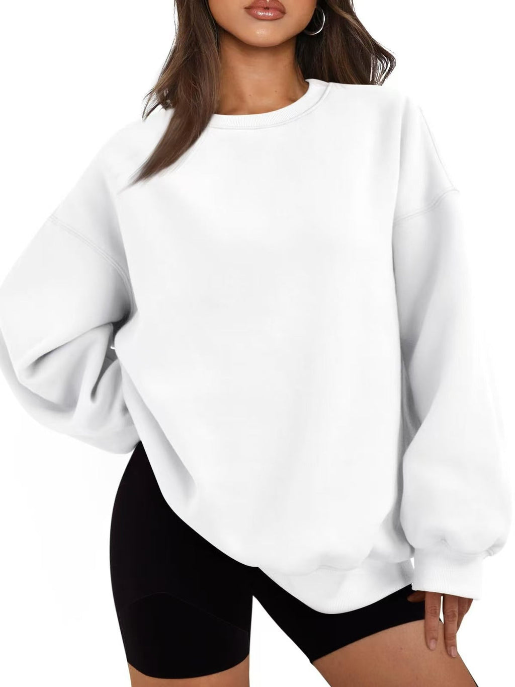 Sweatshirt oversized à col rond pour femmes avec épaules tombantes, doublure en polaire douce et bords côtelés Echo Archiv