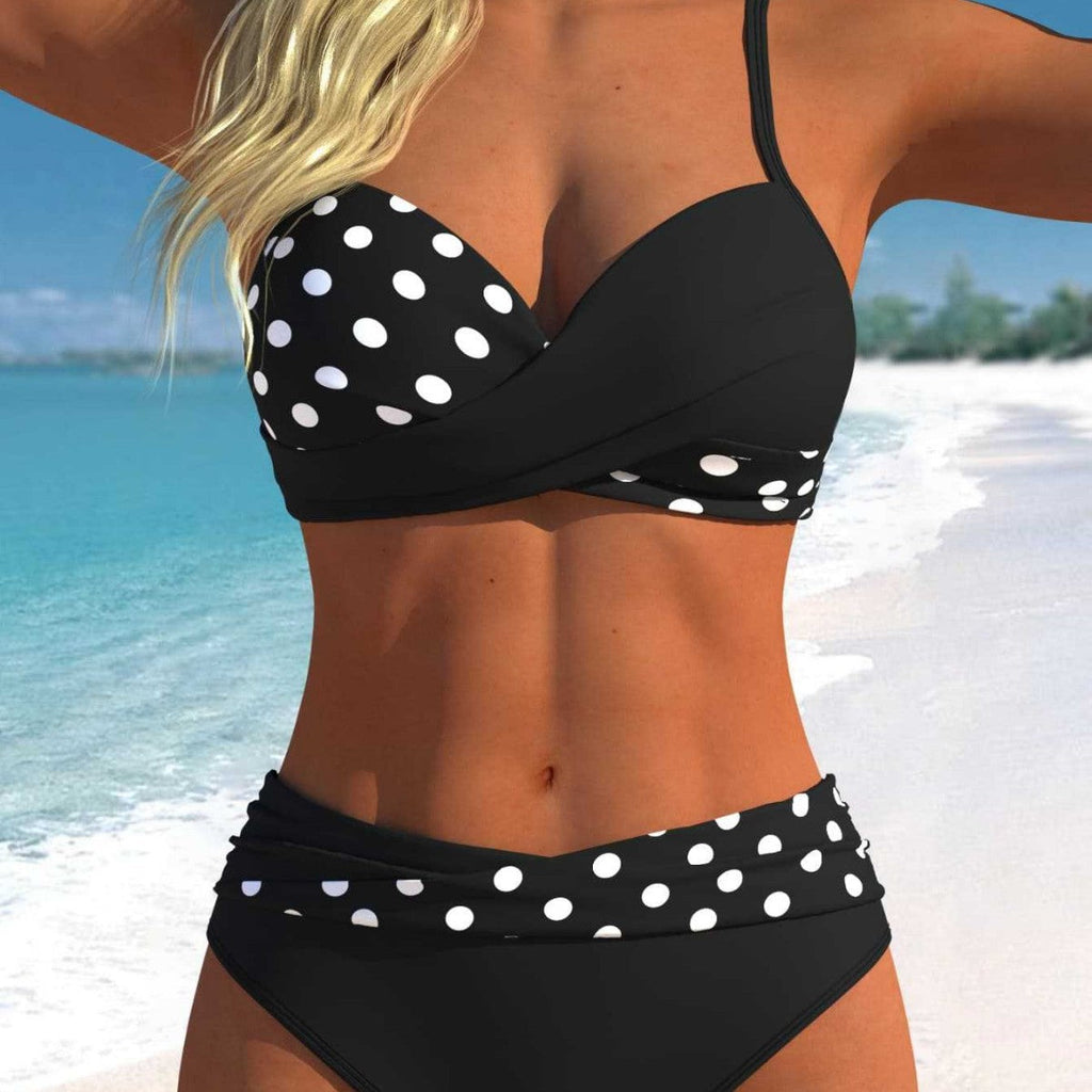 Ensemble de bikini pour femmes avec haut court et taille haute R&B