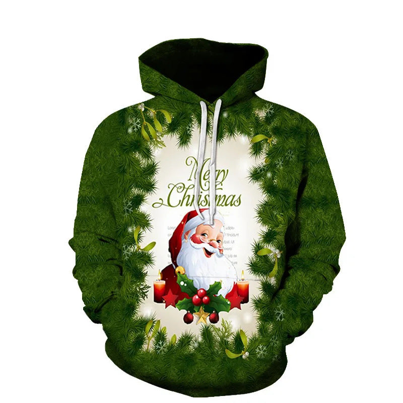 Pull à capuche de Noël ludique pour femmes avec motif coloré Echoarchiv