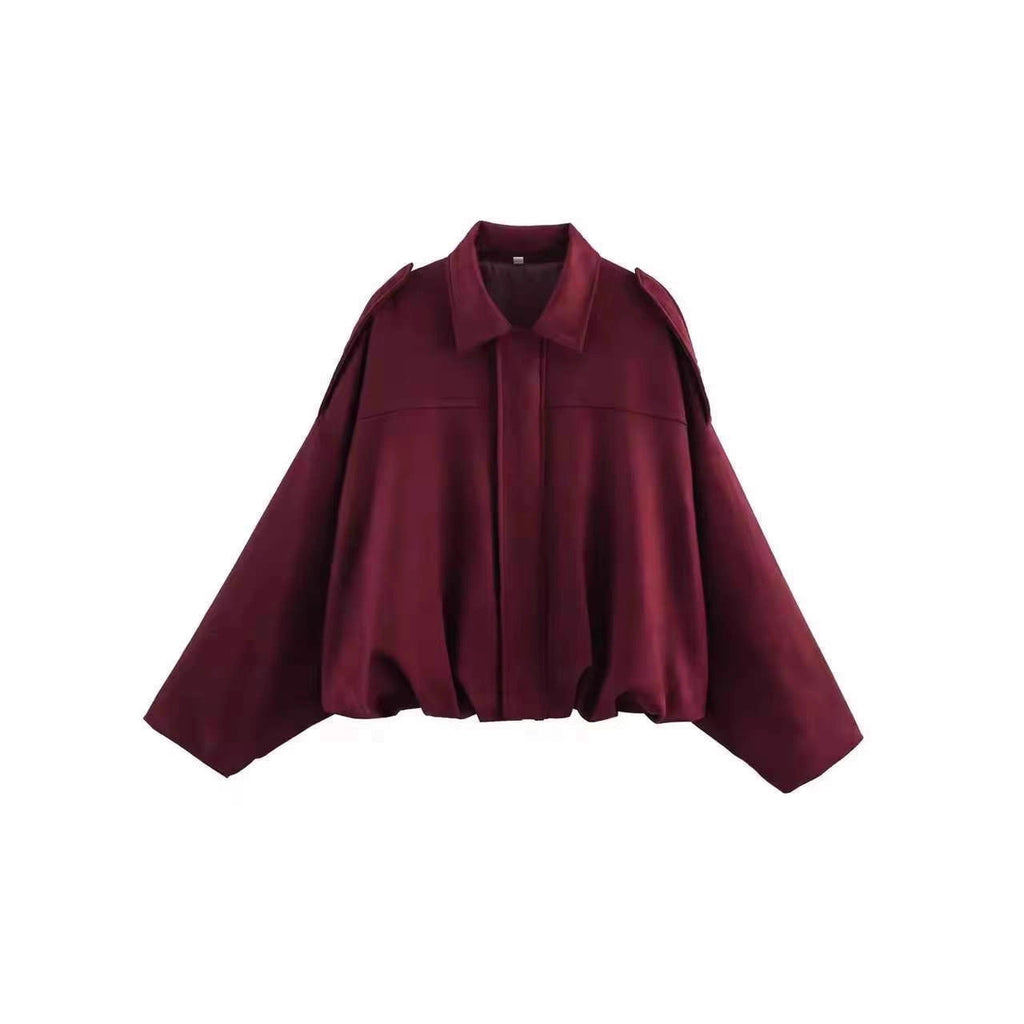 Veste courte pour femmes en coupe oversize avec ourlet ballon et épaulettes